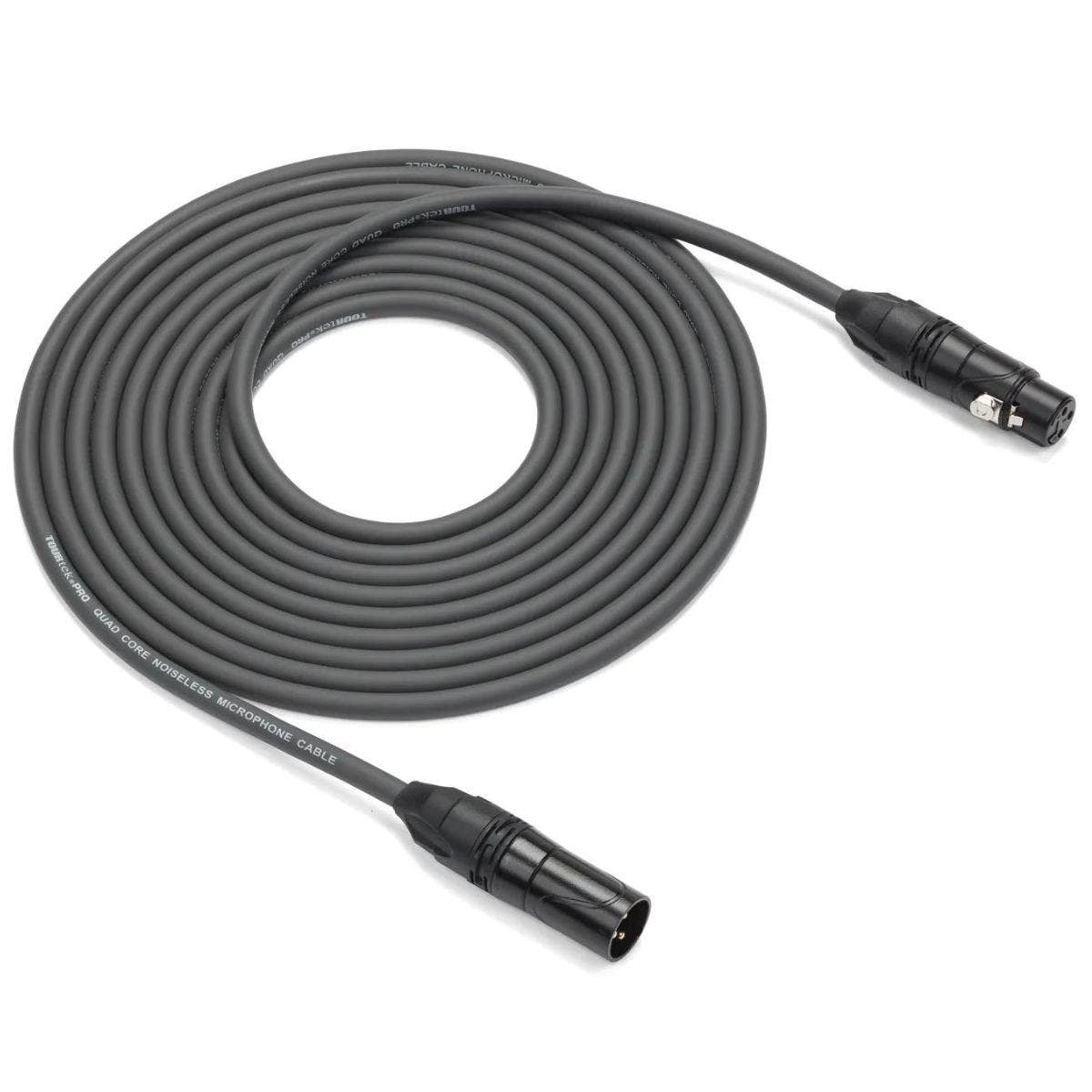 Samson Tourtek Pro 15' Quad Core Microphone Cable, Standard XLR-XLR Connector, 24 AWG, Gold Plug