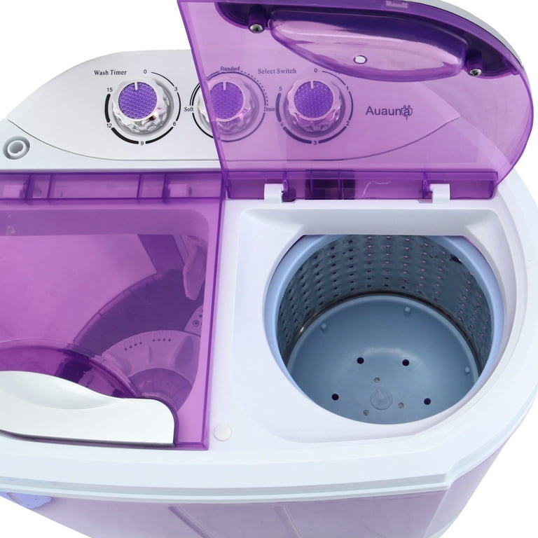 Auauna Mini 8 9lbs Portable Washing Machine Compact Washer Spin Dryer RV Dorm Laundry