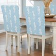 thumbnail image 2 of White Seahorse Chair Covers Set of 4 Watercolor Retro Summer Coral Ocean Blue Background Chair Back Covers Stretch Removable Washable Slipcovers Protector for Dining Room Kitchen Party Decor, 2 of 9