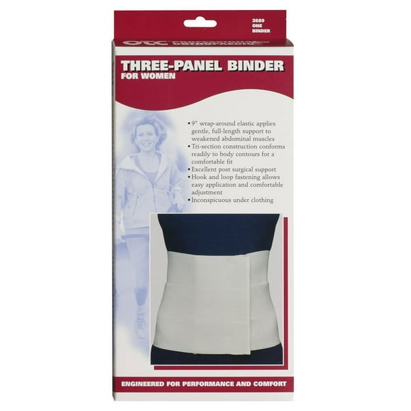 OTC Abdominal Binder for Women, Three-Panel Body, 9-Inch Elastic, Large