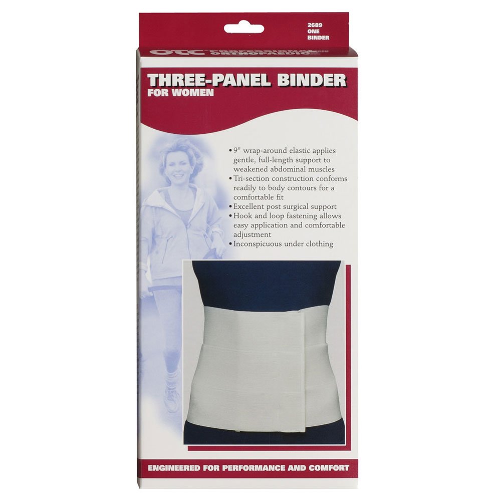 OTC Abdominal Binder for Women, ThreePanel Body, 9Inch Elastic, Large