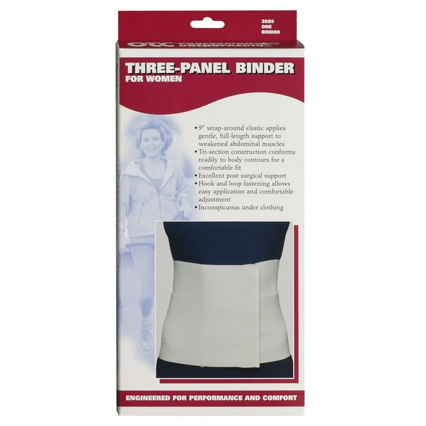 OTC Abdominal Binder for Women, ThreePanel Body, 9Inch Elastic, Large