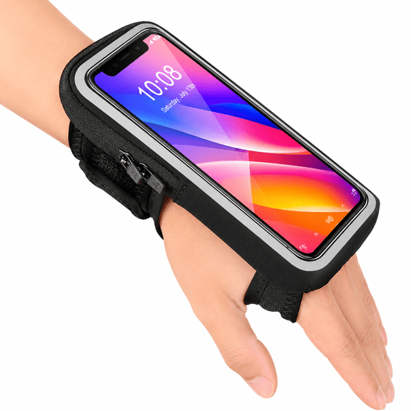 Wristband Phone Holder for Running, Forearm Armbands, Running Armband with Card Slot for iPhone Pro Max Plus (16/15/14/13/12/11/X/XR), for Galaxy S24/S10, Cell Phone Holder Up to 7.0'' Phone