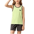 thumbnail image 5 of SGFCWSX Boys 2 Piece Outfits Sleeveless Tank Top and Shorts Set Summer Casual Breathable Soft Playwear Green Size 10, 5 of 9