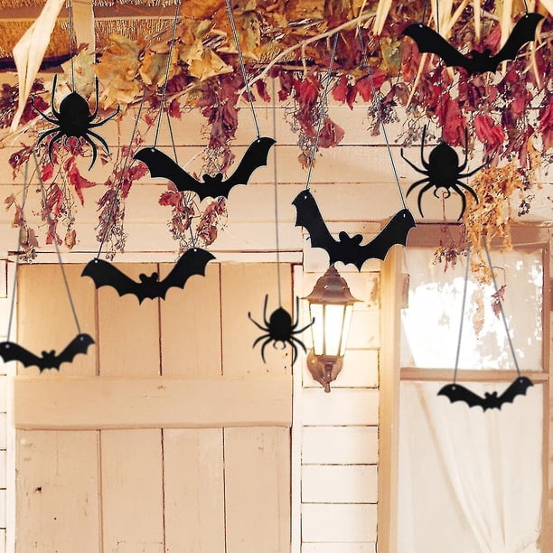 Decoraciones colgantes espeluznantes para el techo para fiestas de Halloween, suministros de decoración para fiestas de víspera de Halloween, 14 piezas