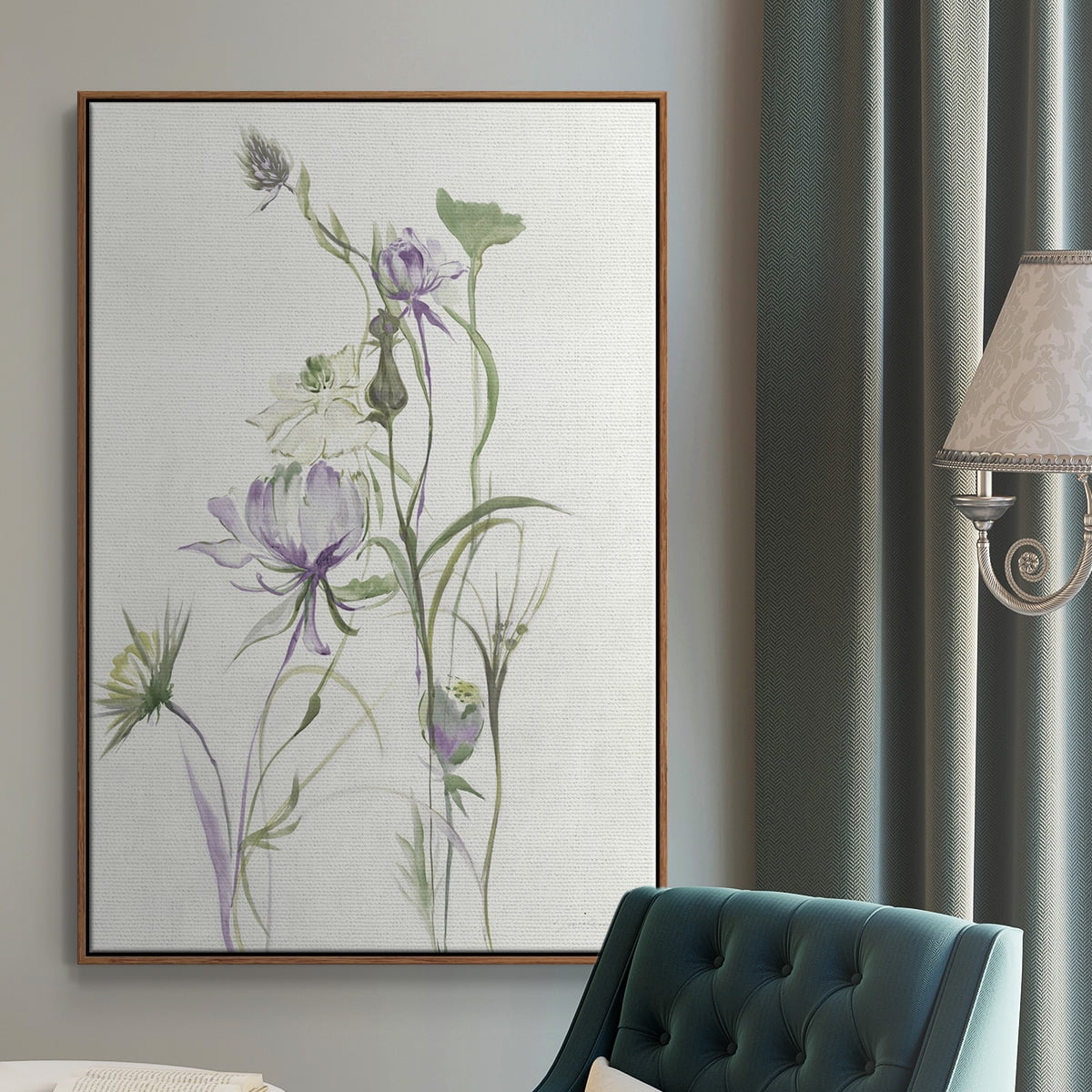 Late Summer Wildflowers II V30 Framed Premium Gallery Wrapped Canvas - Ready to Hang