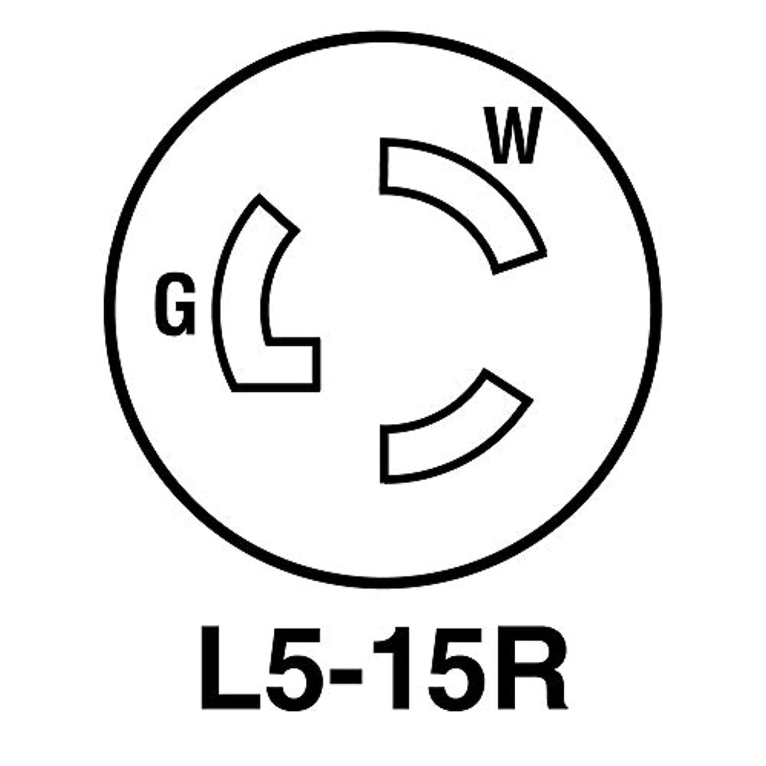 Legrand 4710CCV3 Pass & Seymour Locking Outlet, Black, NEMA L5-15r, 125-Volt - Quantity 1