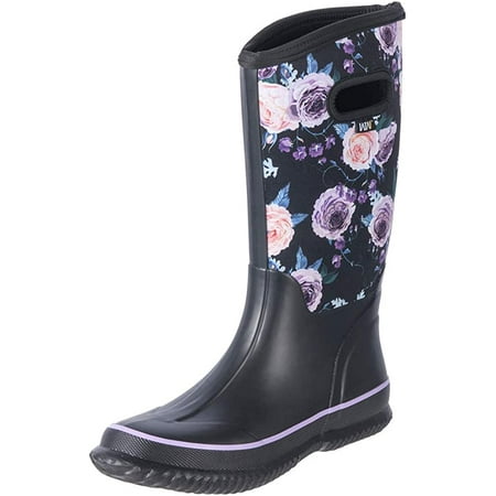 Women' Neoprene Natural Rubber Rain Boot Snow Boot Winter Warm ...