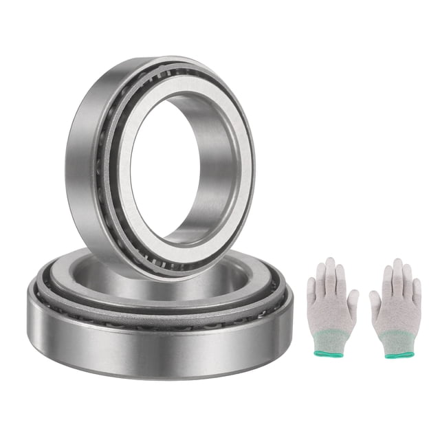 Juego de 2 rodamientos de rodillos cónicos 32907, conjunto de cono y copa, rodamientos de acero de 35 mm de diámetro interior x 55 mm de diámetro exterior x 14 mm de ancho con guantes