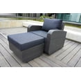 thumbnail image 5 of 5-Piece Patio Furniture Set Outdoor Wicker Sectional Conversation Sofa with Black Cushions, 5 of 8
