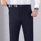 thumbnail image 5 of Pantalones de traje casuales con bolsillos y botones de color liso para hombre, 5 of 7