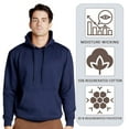 thumbnail image 6 of Lane Seven Unisex Future Hooded Sweatshirt, 55/45 Cotton/Polyester Fleece Pullover Comfort Hoodie (Navy, 2XL), 6 of 7
