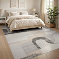 thumbnail image 3 of ODIKA Dining Border Abstract Minimalist Arches Transitional Large Table Non-Slip Chair-Friendly for Room, Office, Lounge, 3 of 7