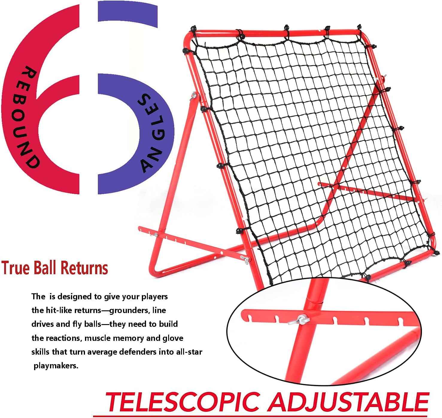 OYE Foldable Football Training Rebounder Net with Thickened Tube and Rope, Soccer Rebound Net Training Soccer Kickback Target Goal Net for Kids and Teenagers - Perfect for Backyard Soccer Practice