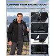 thumbnail image 6 of Men's Waterproof Ski Jacket with Fleece Lining - Winter Snow Coat for Hiking & Outdoor Sports Black Small, 6 of 9