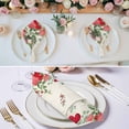 thumbnail image 3 of Valentine's Day Cloth Napkins Set of 6 Watercolor Red Pink Dots Love Heart Leaves Newspaper Texture Soft Washable Square Dinner Napkins for Party Wedding Restaurant Hotel Cocktail 20x20 Inch, 3 of 9