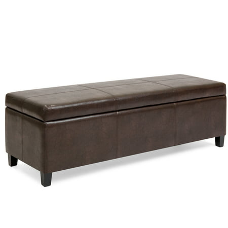 Best Choice Products 52in Faux Leather Upholstered Ottoman Coffee Table Bench Chest for Living Room, Bedroom, Entryway with Wooden Frame, (Best Bench In The World)