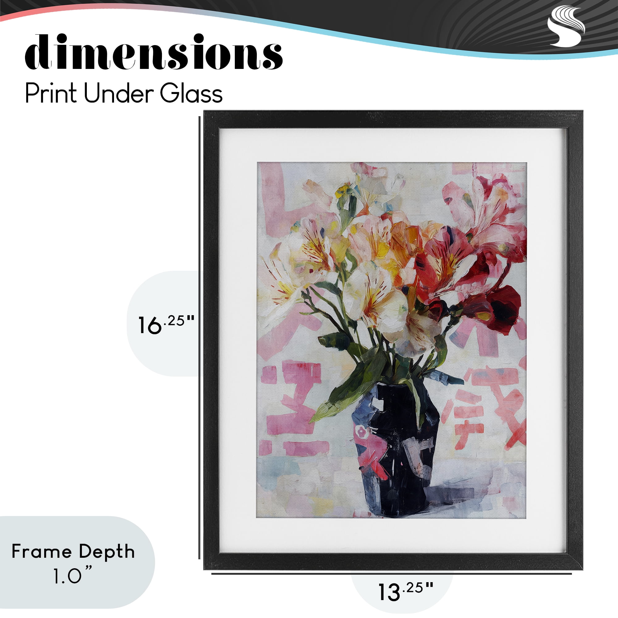 Stupell Industries Zen Blooms Bouquet Black Framed Print Under Glass, design by Svetlana Aleynikova