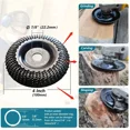 thumbnail image 3 of 1Pc 4Inch Wood Grinder Wheel Disc, Wood Shaping Wheel, Grinding Wheel Carving Abrasive Disc for WoodworkingGrinders (Black), 3 of 6