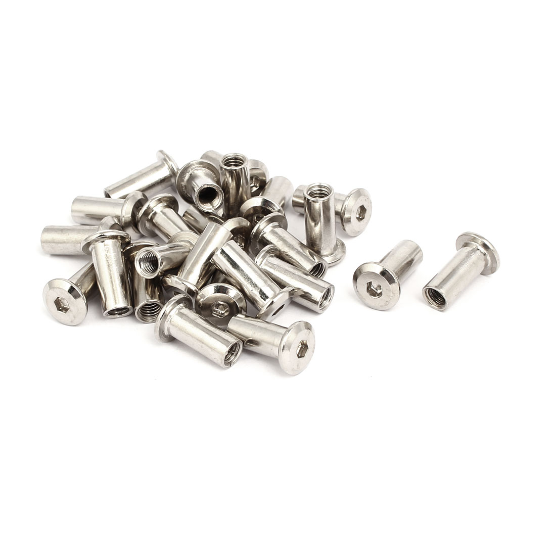 M6x18mm Female Thread Hex Socket Head Nut Furniture Fittings 24pcs