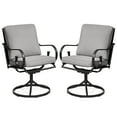 thumbnail image 4 of MELLCOM Patio Swivel Chair Set of 2, Heavy Duty Outdoor Dining Chairs with Thickened Cushions, Metal Patio Chairs Gentle Rocker for Outside, Garden Lawn & Porch, Backyard, Grey, 4 of 8