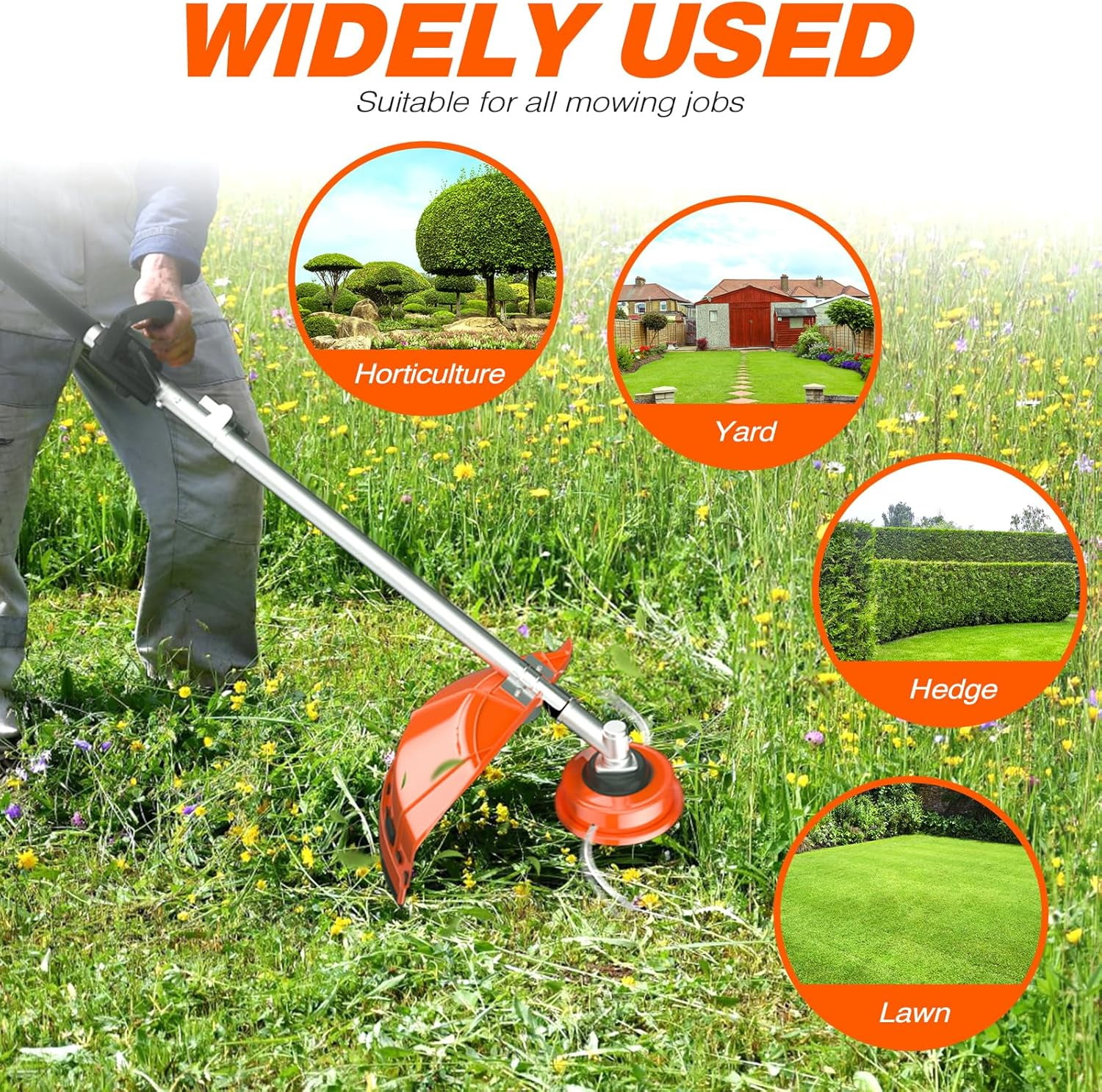 Datingday 52CC 3 in 1 Gas String Trimmer with Gas Hedge Trimmer,2-Stroke Brush Cutter Gas Powered Gas Weed Eater Trimmer for Weeds and Grass
