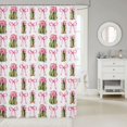 thumbnail image 2 of Manfei Cartoon Food Print Shower Curtain 72Wx72L,Cute Pink Bowknot Bathroom Curtain, 2 of 5