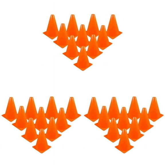 30 Pcs Traffic Cones - 7 Inch of Multipurpose Construction Theme Sports Activity Cones for Football Training