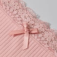 thumbnail image 4 of MOJOGO Soft Underwear for Women Ribbed Lace Trim Hipster Briefs with Bow Moisture-Wicking Panties for Everyday Comfort Pink M, 4 of 7