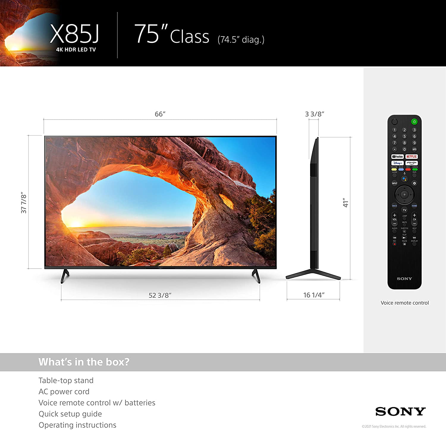 Buy Sony KD75X85J 75 inch 4K High Definition Resolution LEDBacklit LCD