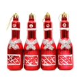 thumbnail image 3 of Adorno navideño colgante rojo con forma de piña, bellota, búho, copa, botella de vino, adorno navideño, bola, suministros para fiestas, escaparate, 3 of 5