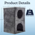 thumbnail image 2 of PETMAKER 2 Story Cat Condo House for Indoors - 15.75” x 23.75” Double Cat Bed Cave (Gray), 2 of 7
