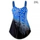 thumbnail image 1 of Greeniant 2021 traje de baño Sexy de piezas para mujer, traje de baño acolchado, traje de baño estampado sin espalda, traje de baño con cuello en V Traje de baño azul real XXL Greeniant OD001290-29, 1 of 6