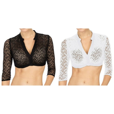 Lojoutye 2 Pack(Black 1PCS & White 1PCS) Multipack Set Shorts Women 1Pc Underwire Lace Petite Vest Women s Elegant Blouse Lace Blouse for Oktoberfest Lingerie