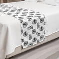 thumbnail image 2 of Leaves Bed Runner, Exotic Hawaii Pattern with Tropical Hand Drawn Philodendron Leafy Motif, Decorative Bedding Scarf for Hotels Homes and Guestrooms, Queen, Charcoal Grey and White, by Ambesonne, 2 of 2
