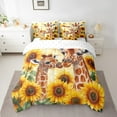 thumbnail image 2 of Erosebridal Cute Giraffe Bedding Sets Twin Size, Orange Sunflower Comforter Sets with Sheets, Animal and Botanical Theme Bedding Accessories, Super Cozy Bedroom Decorative, Reversible 7pcs, 2 of 5