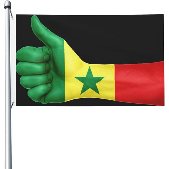 Senegal Flag 3x5 Outdoor Double Sided Flag Banner For Outside With 2 Brass Grommets Patio Lawn Decor Flags