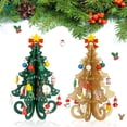 thumbnail image 7 of Deago 7.5-inch Tabletop Mini Wooden Christmas Tree with 25 Mini Ornaments for Christmas Decorations (Gold), 7 of 7
