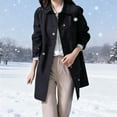 thumbnail image 5 of Women's Mid-Length Single-Breasted Trench Coat Fall Winter Jacket Casual Outerwear Work Office Coats With Lining, 5 of 5