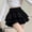 Black, variant on Womens High Waist Ruffle Flowy Mini Skirts Layered Pleated Short Skirt (Black XL)