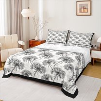 Manfei French Floral Flower Bed Sheets for Kid, Vintage Elegant King Sheets, Rustic Farmhouse Sheet Set, Microfiber Bedroom Decor, 4 Pieces