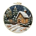 thumbnail image 2 of SnowVibe Christmas Forest Snow House Hand Embroidery DIY Kit - Handmade Fabric Material for Creative Needlework and Embroidery Projects, 2 of 4