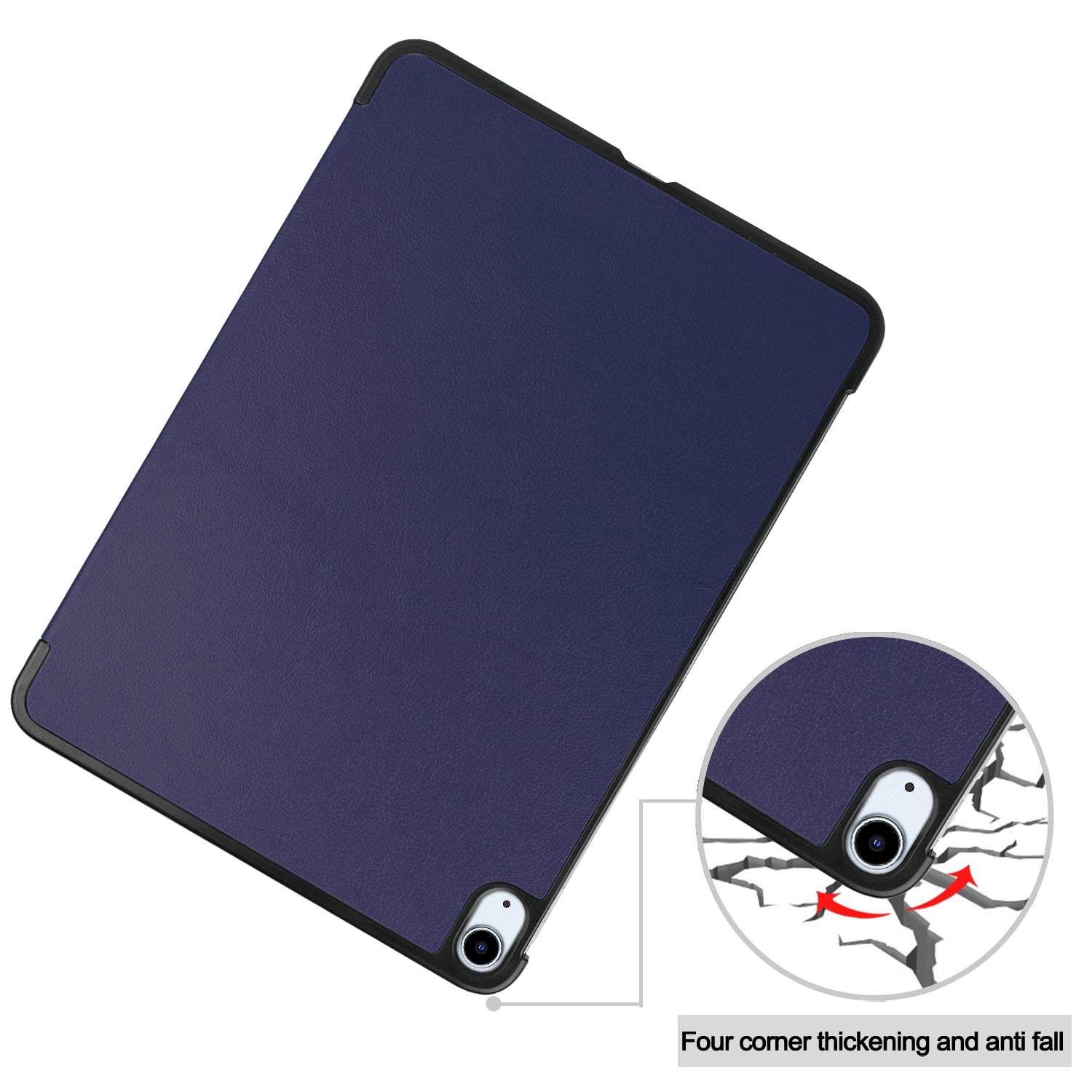 SaniMore for Apple iPad Air 11 (2024) Case, Auto Sleep/Wake, Rugged PC Case with Tri-Fold Kickstand [Support iPad 1st/3rd Pencil Charging]  Shockproof Protective Case for Women Men, Darkblue