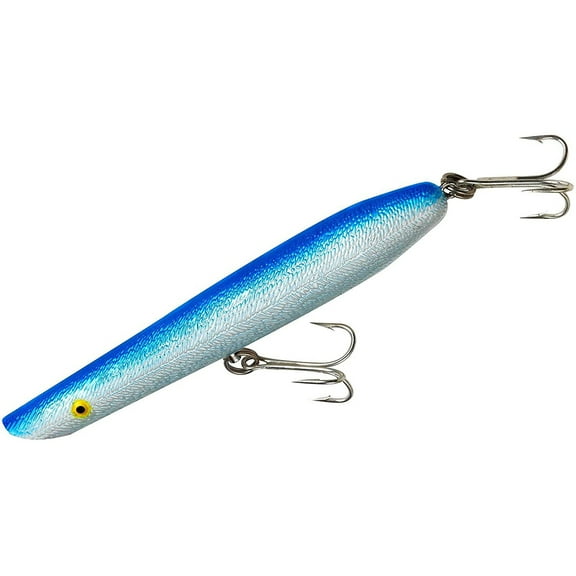 Cotton Cordell Pencil Popper Topwater Hard Bait, 6in, 1oz, Pearl/Blue