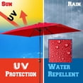 thumbnail image 6 of Sunny 10'x6.5' OUTDOOR SOLAR 26 LED LIGHTS ALUMINIUM PATIO UMBRELLA RECTANGLE TILT-BURGUNDY COLOR, 6 of 8