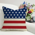 thumbnail image 4 of 4th of July Patriotic Decorative Throw Pillow Covers 18 x 18 Set of 4, America USA Red White Blue Stripes Stars Porch Outdoor Pillowcase, American Independence Day Cushion Case Home Decor, 4 of 6