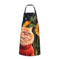 thumbnail image 3 of XMXT 1 Pcs Waterproof Kitchen Cooking Apron, Sunflower Cat Vintage Pattern Adjustable Aprons for Women Men with Pockets, 3 of 9