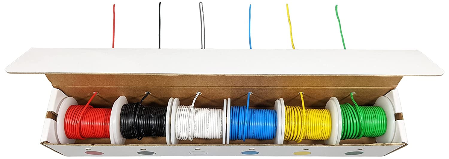 Hook up Wire Kit (Stranded Wire Kit) 18 Gauge 6 Colors 16.4 feet Each  Electrical Wire 18 AWG