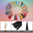 thumbnail image 4 of Uxcell 8 Pcs Borlas de Cuero PU 5.9'' Charm de Borlas con Anillos Clave para Hacer Joyería Negra, 4 of 6