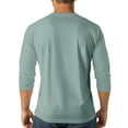 thumbnail image 4 of Hearthz Mens Casual Slim Fit T-Shirts Henley Shirts Raglan 3/4 Sleeve Jersey Baseball T Shirts ,Turquoise XL, 4 of 7